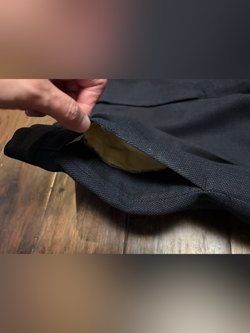 Vintage French Made 100% Wool Suit Black Mens 42R 32x23 2 Piece - Picture 14 of 16